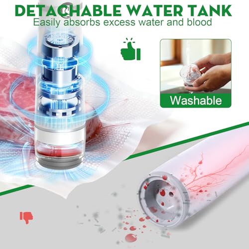 Image of Vacuum Sealer for Food with Visible Water Tank, Handheld Saver Compact Vacuum Sealer Machine with 14 Reusable Vacuum Bags, 6X Preservation & Fresh, Includes Gift Wrapping