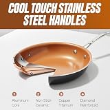 GOTHAM STEEL 1922 Trwałe kompletne naczynia kuchenne + zestaw do pieczenia | Nieprzywierające ceramiczne patelnie z powłoką miedzianą, patelnie, garnki, głęboki kwadratowy kosz do smażenia, arkusz