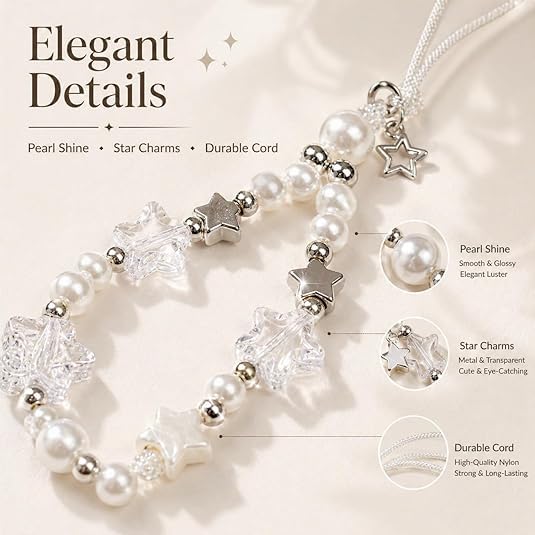 Image of 2 Pcs Phone Charms for Girls, Phone Charm Accessories, Charms for Phone Case, Phone Charms, Flower and Four Leaf Clover Bead Chain
