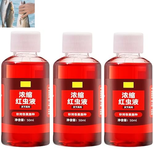 Concentrated Red worm liquid 3PCS, All-season universal fishing,...