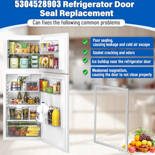 Image of Upgraded 5304528903 Refrigerator Door Gasket Replacement Compatible with Frigidaire Electrolux CRTE2044VB0 FFHI1835VS1, 41.75″x28.8″ 5304523138 Replace 5304522312 PS16544401 Fresh Food Door Gasket