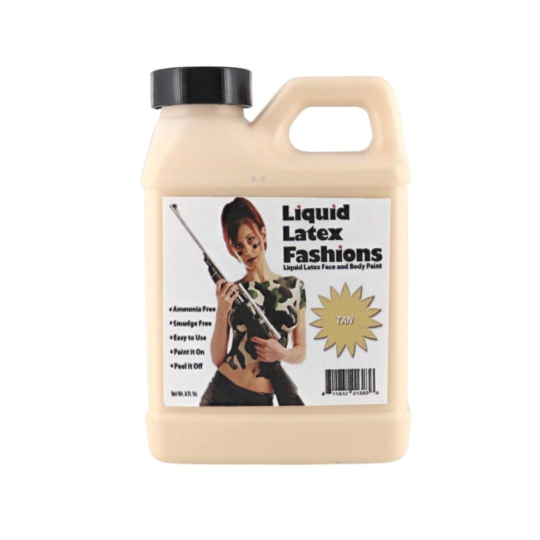 Liquid Latex Fashions - Ammonia Free Halloween Easy Peel Off Body Paint, Ideal for Art, Theater, Parties, School Plays, Cosplays and Concerts, Flesh- 8 oz
