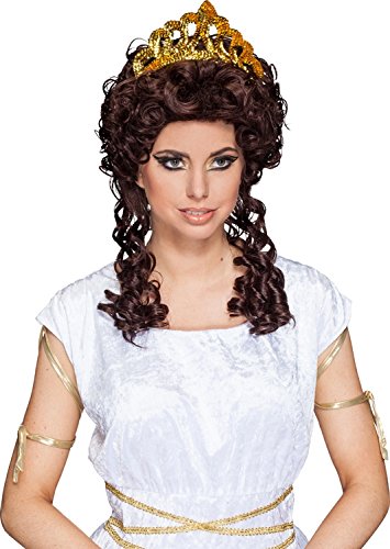 Fasching Perücke Damen Römerin mit Diadem