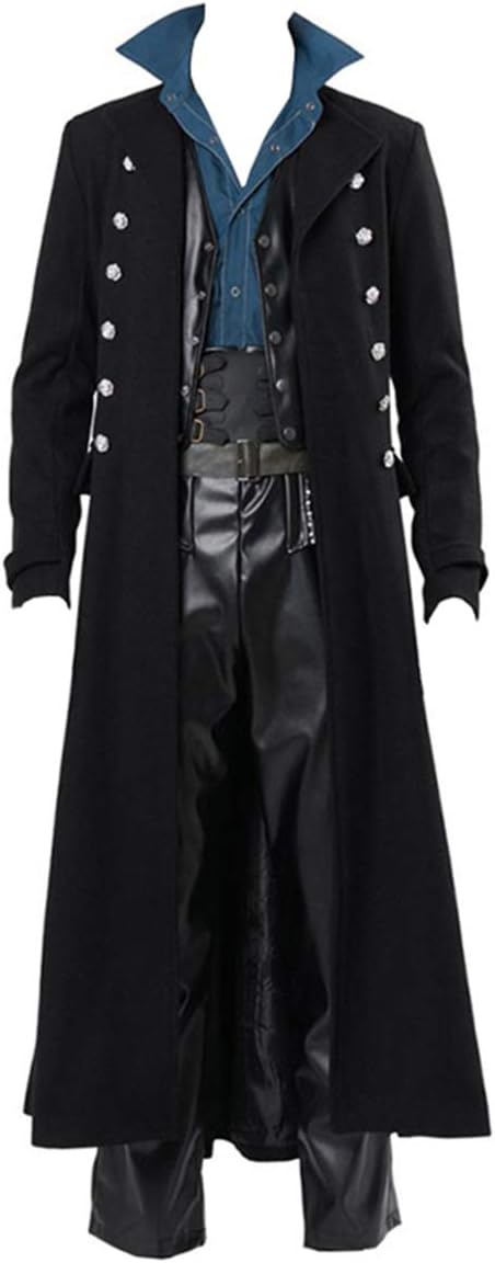 Karlywindow Mens Gothic Steampunk Vintage Jacket Medieval Renaissance Victorian Frock Coat Halloween Costume Tailcoat