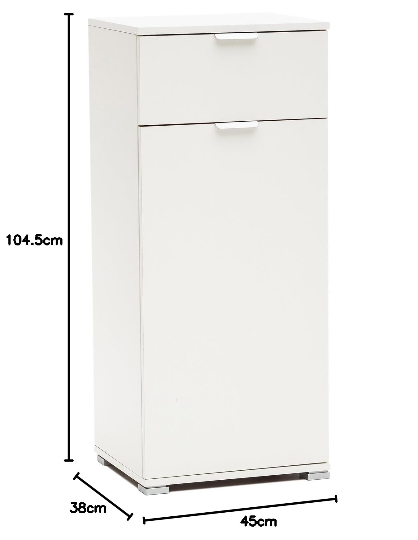 MeMi Me107BIA Armadietto, Legno, Bianco, 38x45x104.5 cm