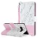 Galaxy Note 8 Case, Samsung Galaxy Note 8 Case, Note 8 Wallet Case, BENTOBEN Marble Design Faux Leather Slim Flip Kickstand Credit Card Holder Wrist Strap Protective Case for Note8 6.3 Inch, Pink