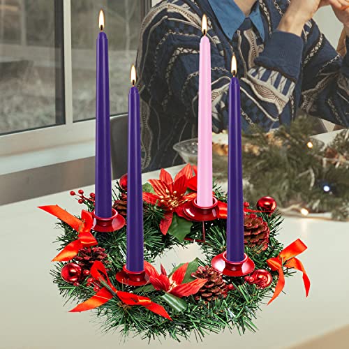 Ciphands Christmas Advent Candles Set, 12 Purple And 4 Pink Taper Candles, 10'' Unscented Candlestick For Seasonal Celebrations (Xzx211) #TOP5
