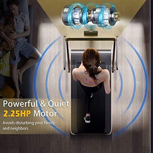 Image of Goplus 2 in 1 Folding Treadmill, 2.25HP Superfit Under Desk Electric Treadmill, Installation-Free with Remote Control, APP Control and LED Display, Walking Jogging for Home Office