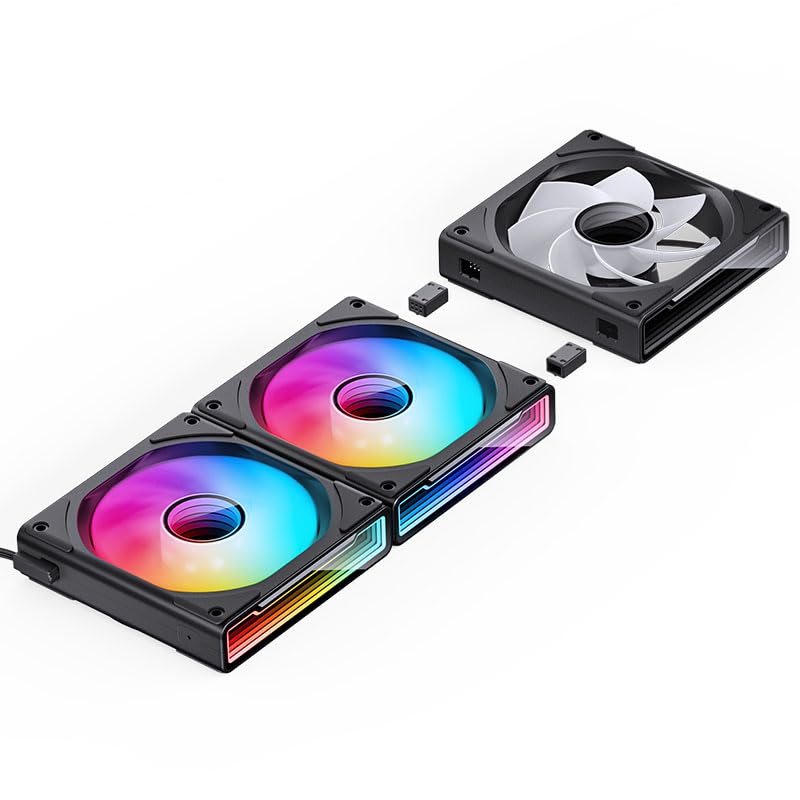 Jonsbo ZK-120BR ARGB Reverse Blade PWM L?fter, 120mm, 3er-Pack - schwarz
