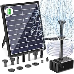 Bomba de agua solar Biling de 6 W con batería de 3...: 【Fuente solar con batería incorporada de 3600 mAh】La fuente de agua solar Biling tiene una batería recargable incorporada de alto rendimiento (tiempo máximo de trabajo de 2,0 a 2,5 horas a plena potencia), lo que hace que la bomba de agua funcione de...