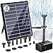 Biling Bomba de fuente solar de 5,5 W, 3000 mAh, batería solar, bomba de agua solar, fuente flotante, bomba con 10 estilos de fuente para jardín, juegos de agua, baño de pájaros