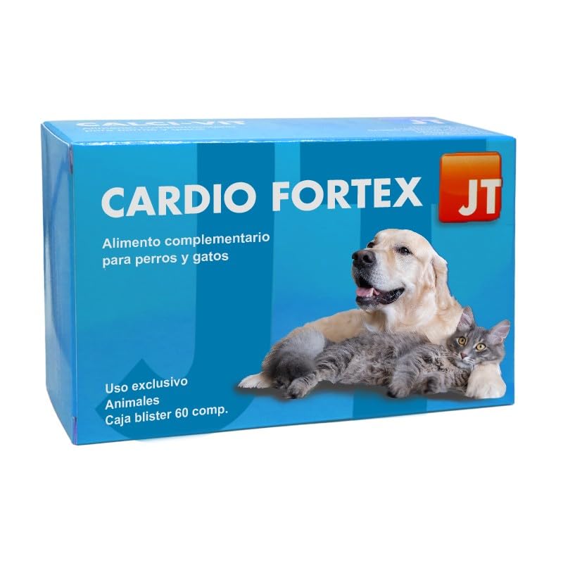 Cardio Fortex 60 Comprimidos – Suplemento Cardiaco para Perros y Gatos, Apoyo al Corazón, Energía Celular y Bienestar Circulatorio – JT Pharma