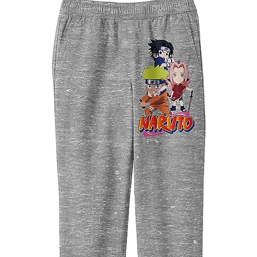 Bioworld Naruto Chibi Characters Boy's Athletic Heather Jogger Pants2