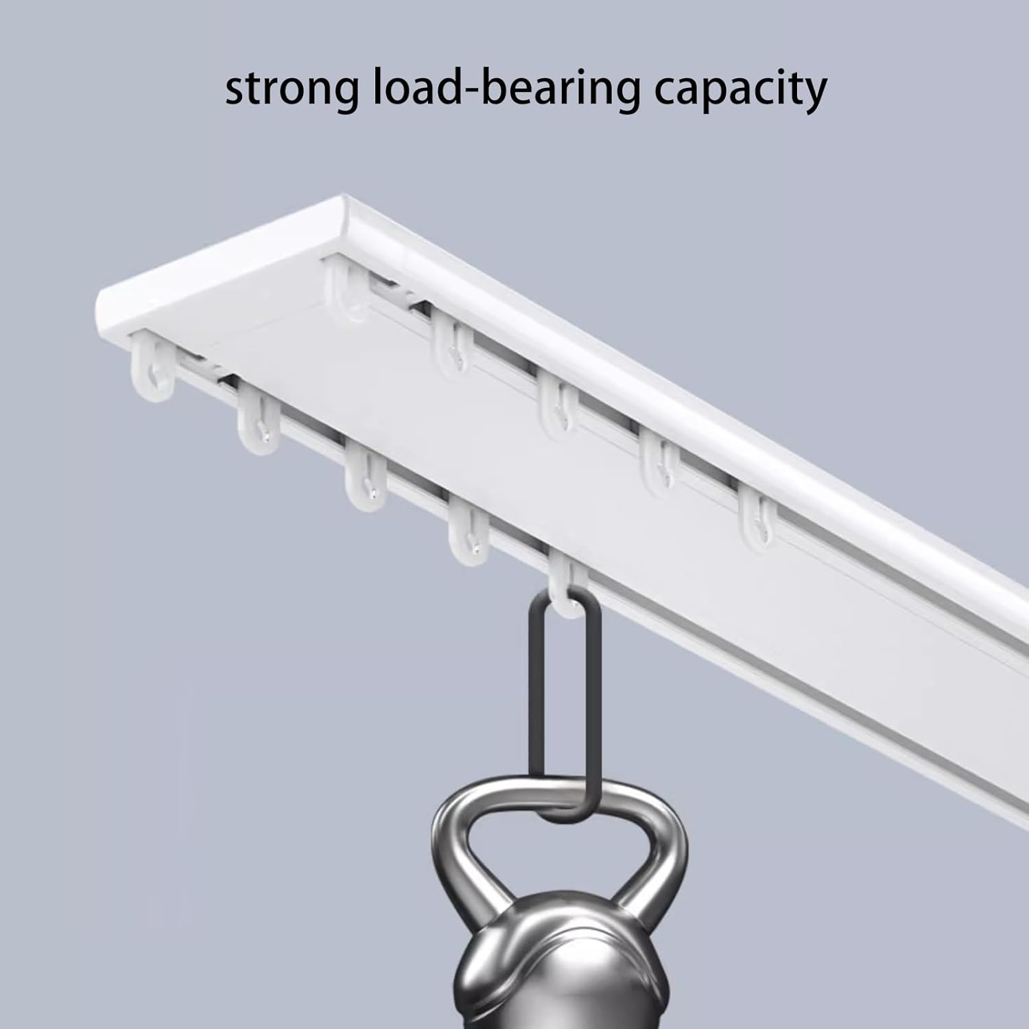 Double Row Ceiling Curtains Track Black White Curtains Track Ceiling Wall Mount Sliding Curtains Track System Heavy-Duty Curtains Rails Ceiling Curtains Rod for Living Bedroom(Gray,2m/6.6ft)