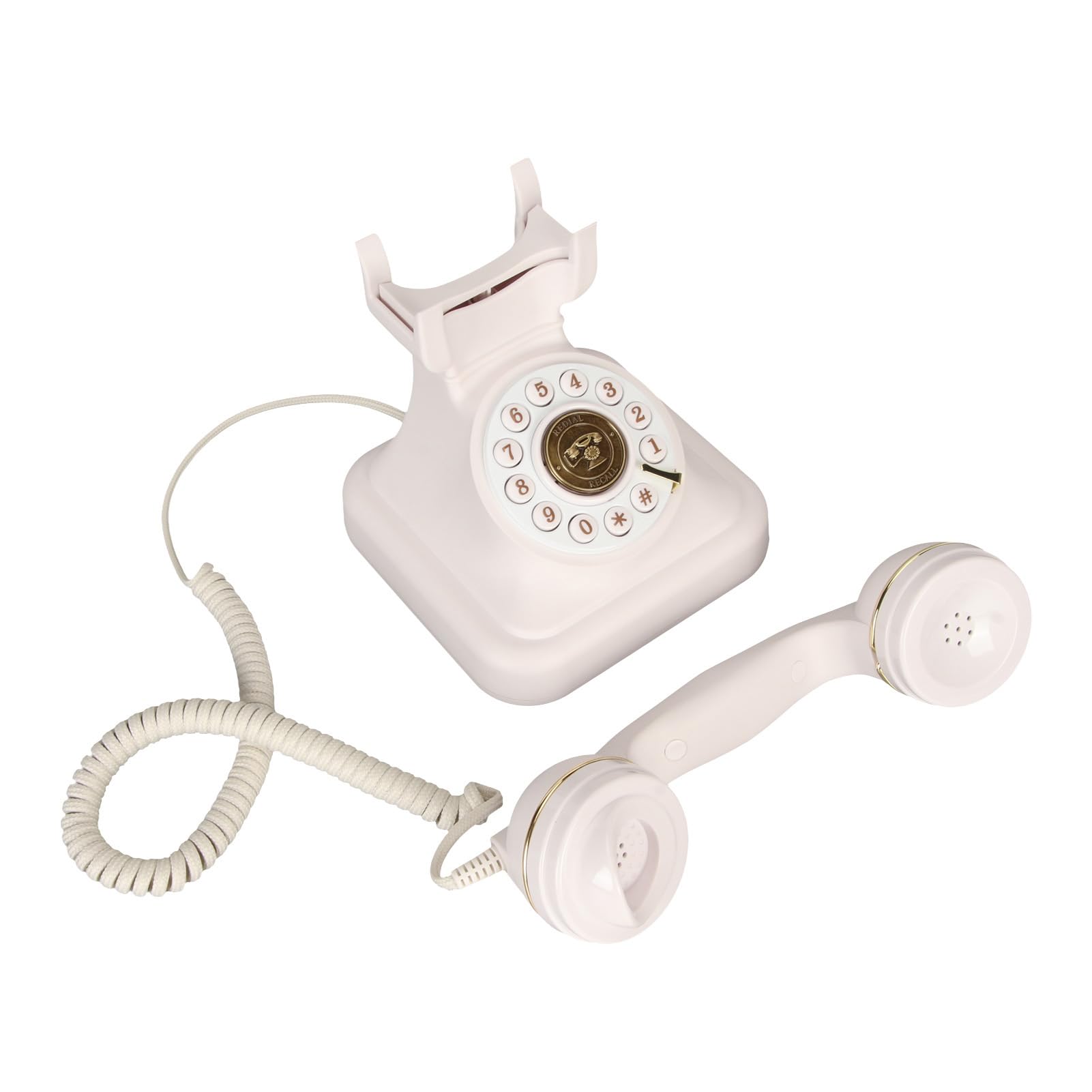 Keenso Retro Vintage Dekoracyjny Telefon Stacjonarny Ogromny Duży Guziki Telefon dla Osób Starszych w Hotelowym Biurze Gospodarstwa Domowego, materiał ABS