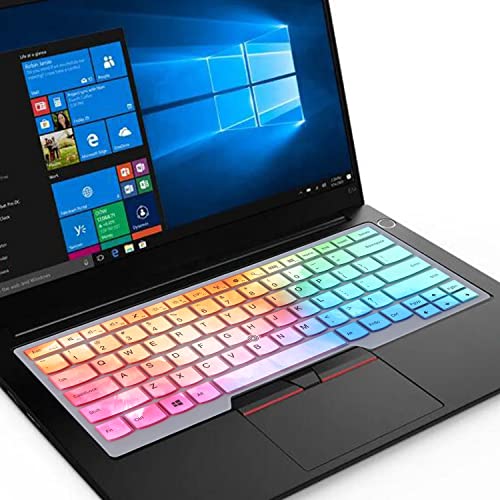 Image of Keyboard Cover for 14 inch Lenovo Thinkpad T14 Gen 2 /1, E14 Gen 4 /3 /2, T14s Gen 2 /1, L14 Gen 3 /2, Thinkpad T495 T490 T480S T480 T470, ThinkPad P14s, X1 Carbon 8th /7th /6th, X1 Extreme Gen 3 /2-Colorful