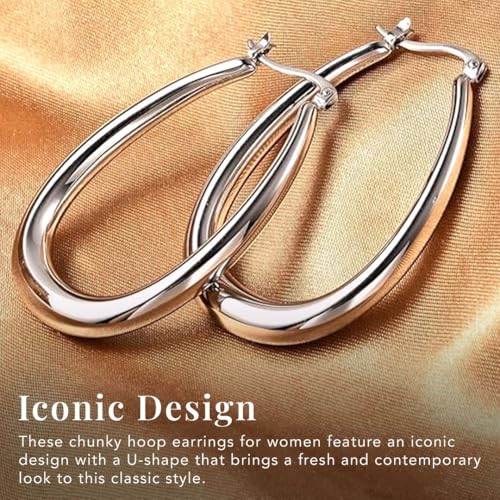 Stainless Steel Hoop Earrings for Women Trendy - Stainless Steel Earrings for Women Fashion Jewelry - Dangle Statement Unique Cute Engagement Anniversary Birthday Gifts for Her3