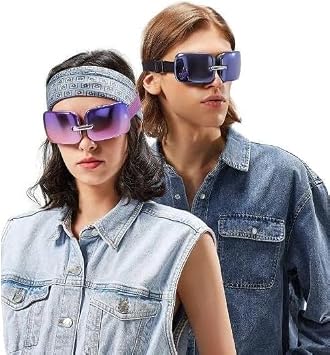 Master Massage Equipment E10 Electric Smart Fashion Mini Eye Massager with Heat Lightweight Reduce Eye Strain Dark Circles Dry Eye Care, Improve Sleep Massage Mask, Gradient Purple+Aurora Blue