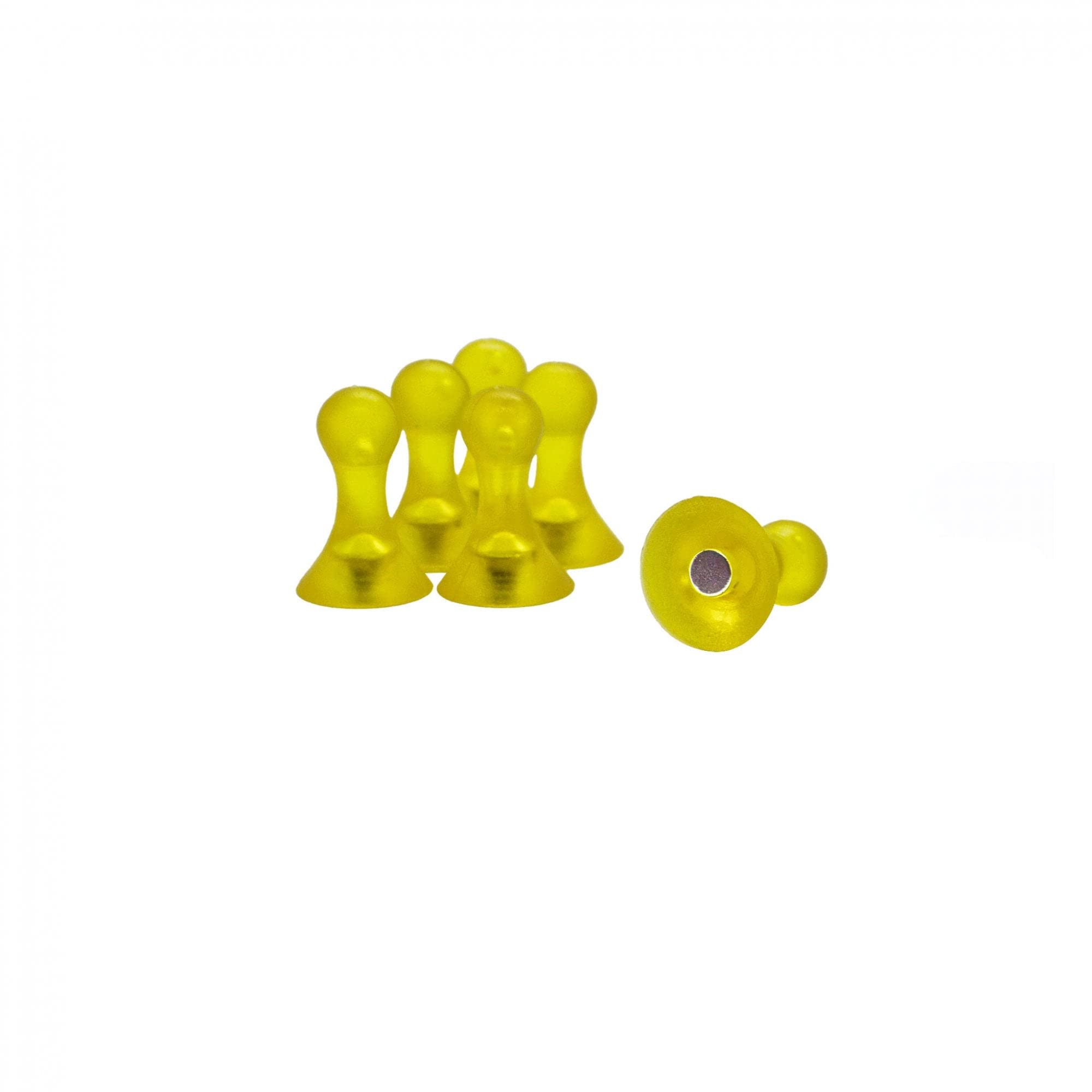 Large Yellow Skittle Magnets for Fridge, Whiteboard, Noticeboard, Filing Cabinet - Pack of 60