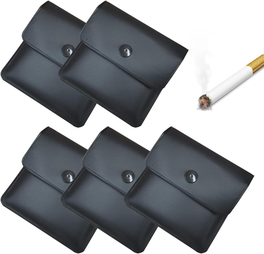 5 Pack Portable Reusable Pocket Ashtray, Bug Cigarette Ash, Flame Retardant, Odorless