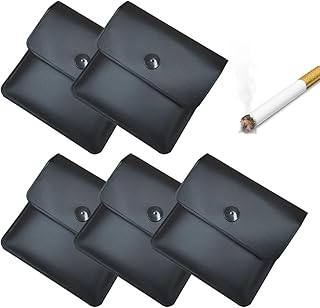 Cendrier de Poche, 5 Paquet Portable, Réutilisables, Ignifuge, sans Odeur, cendrier de poche anti odeur, Poche Etrave Cendres de Cigarette