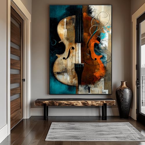 Tableau abstrait violon pour décoration salon moderne 60x90cm - 4
