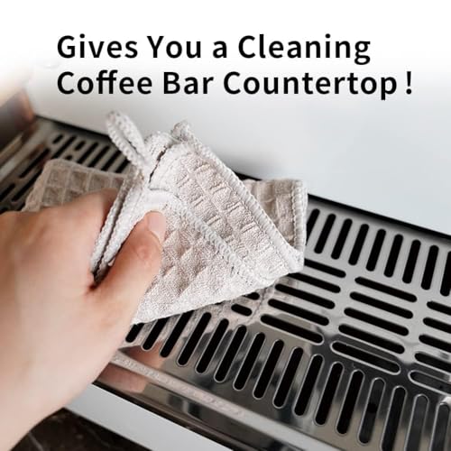 Image of watchget Barista Microfiber Cloths 4 Pack (12 inchx12 inch) | Professional Cleaning Towels for Espresso Machines, Steam Wands & Countertops Essential Coffee Bar Accessories