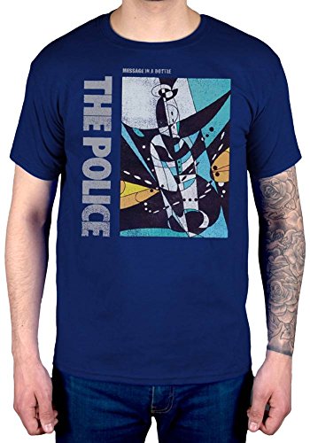Image of Official The Police Message in A Bottle T-Shirt Navy