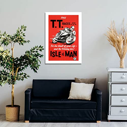 Póster TT Isla de Man Spiffing Prints gigante enmarcado acabado semibrillante 3