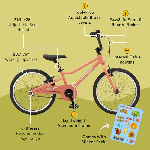 Image of Retrospec Koda Plus Kids Bike for Boys & Girls Ages 6-8 Years - Children's Bicycle, Adjustable Seat & Handlebars