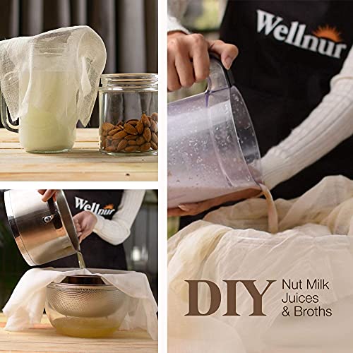 WELLNUR Cheesecloth - Muslin Cloths for Cooking, 18 Sq. Ft, 2 Yards - Grade 90 Ultra-Fine, 100% Unbleached Cotton - Reusable, Lint-Free Cheese Cloths for Straining, Butter, and Baking - Image 7