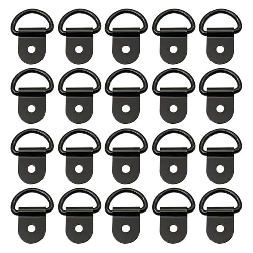 FZJDSD 20 Pcs D-Ring Tie Downs 1/4\" Heavy Duty Anchor Lashing Rings Compatible with Tie Down Ring with Mounting Bracket Loads on Trailers Trucks RV Campers Vans ATV SUV Boats Motorcycles - Thumbnail 5