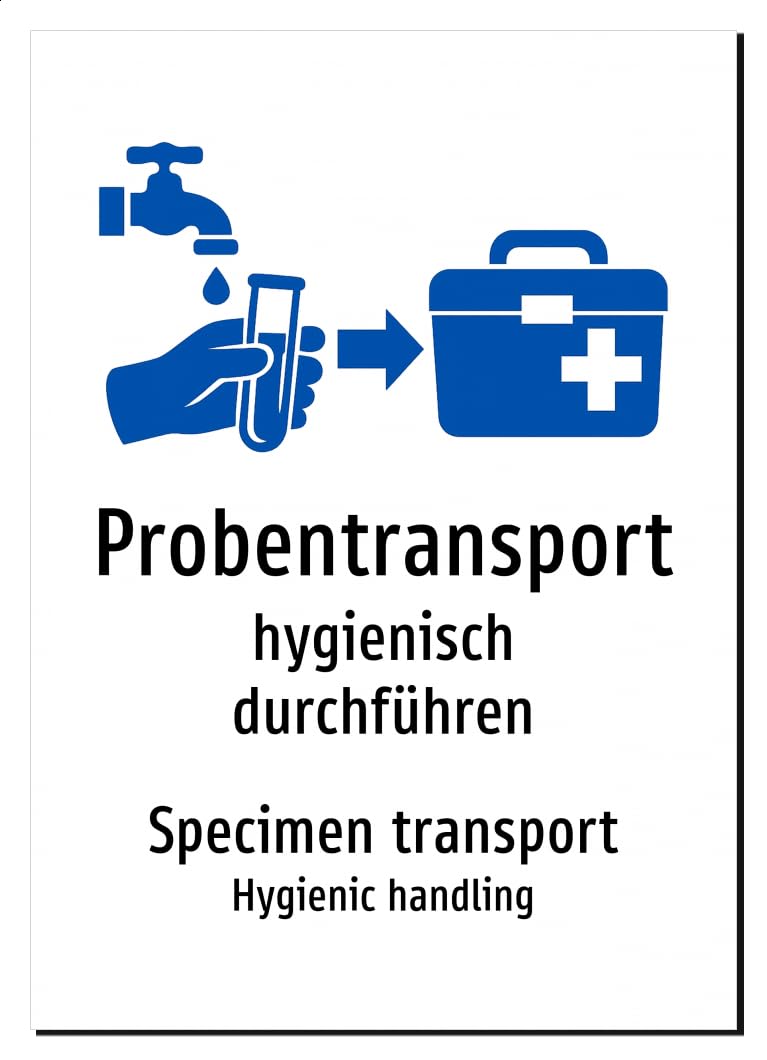 60871-DEEN-S-06 | Specimen transport Schild Deutsch Englisch | zweisprachig
