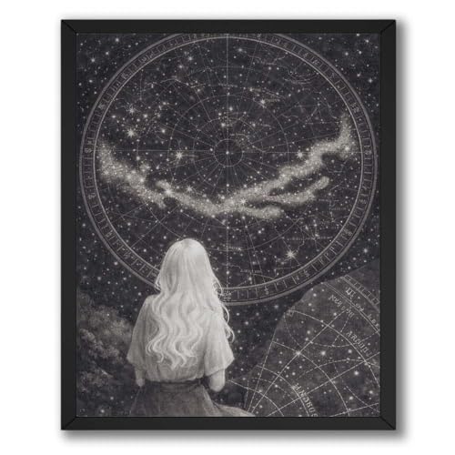 ALPINE INK CO. Vintage Star Chart Poster - Celestial Constellation Map Artwork - Mystic Galaxy Woman Design - Bedroom Office Wall Decor - 8x10 Unframed Print