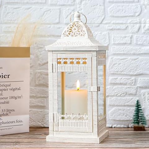 JHY DESIGN Vintage Metal Candle Lantern Cover