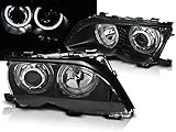 bmw e46 ccfl angel eyes conversion kit 2 PHARES FEUX AVANTS ANGEL EYES LED NOIRS COMPATIBLE AVEC BMW SERIE 3 E46 5 PORTES