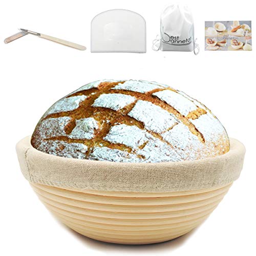 Bread Proofing Basket 9 Inch Banneton proofing basket Bread Basket+Bread lame+Dough Scraper +Proofing