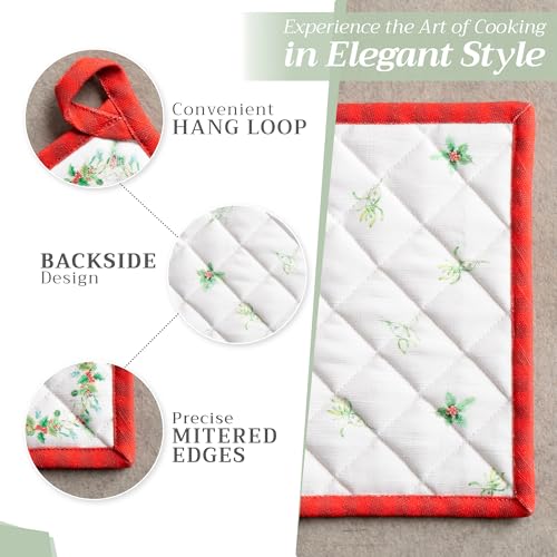 Maison d'Hermine Topflappen-Set, 100% Baumwolle (20 cm x 20 cm, 2er-Pack) – Ansicht 5