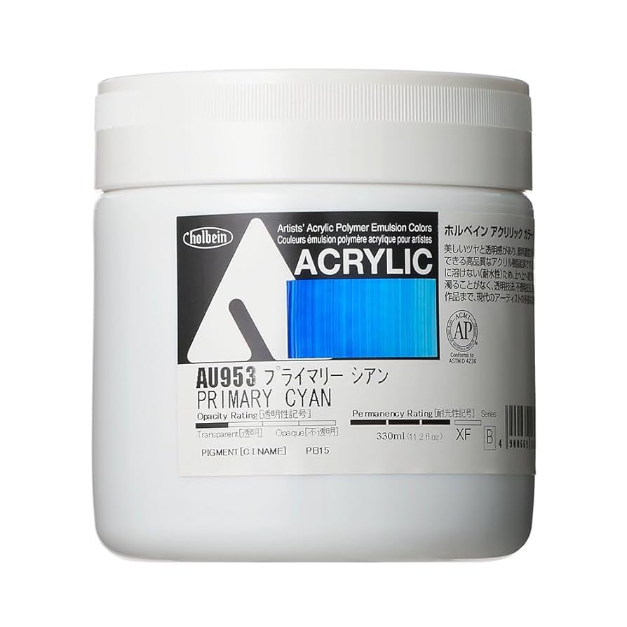 (未使用･未開封品)　ホルベイン アクリル絵具 アクリリックカラー プライマリーシアン AU953 330ml vf3p617 Amazon | ホルベイン アクリリック［インク］AI943 100ml