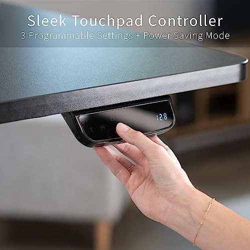 Vivo Electric Height Adjustable 71 X 30 Inch Memory Stand Up Desk, Rustic Vintage Brown Table Top, Black Dual Motor Frame, Touch Screen Preset Controller, 2B Series, Desk-Kit-2B7N #TOP3