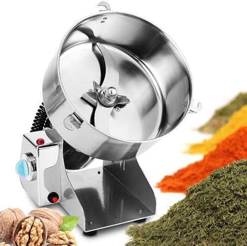 High-Speed Commercial Electric Grain Mill Grinder 32000 RPM - Stainless Steel Superfine Powder Grinder for Kitchen, Home, Dry Spice & Herb Grinding Machine