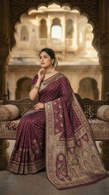 Image of Yashika Women's Art Silk Saree with Blouse Piece for Traditional Ethnic Wear Sari