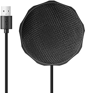 Conference USB Microphone, Plug & Play Portable Stereo Omnidirectional Condenser PC Microphone for Business Video Conference, Streaming, Chatting, Skype, Gaming, Compatible with PC/Laptop