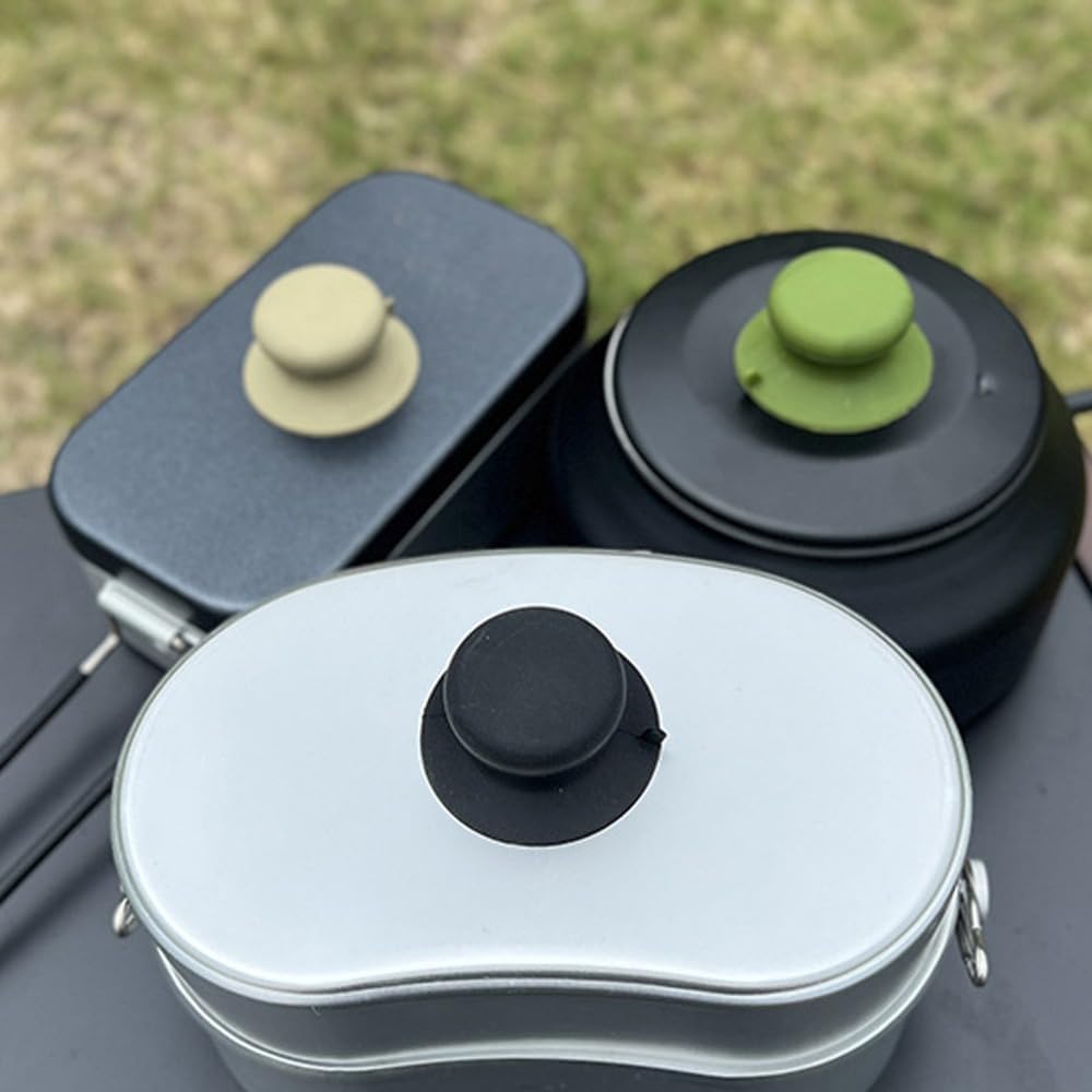 Universal Pot Lid Knob Replacement -Heat-Temperatures Silicone Suction Cup Handle for Pots Pans Lunch Boxes Cooking Kitchen Camping Use(Khaki) image 4