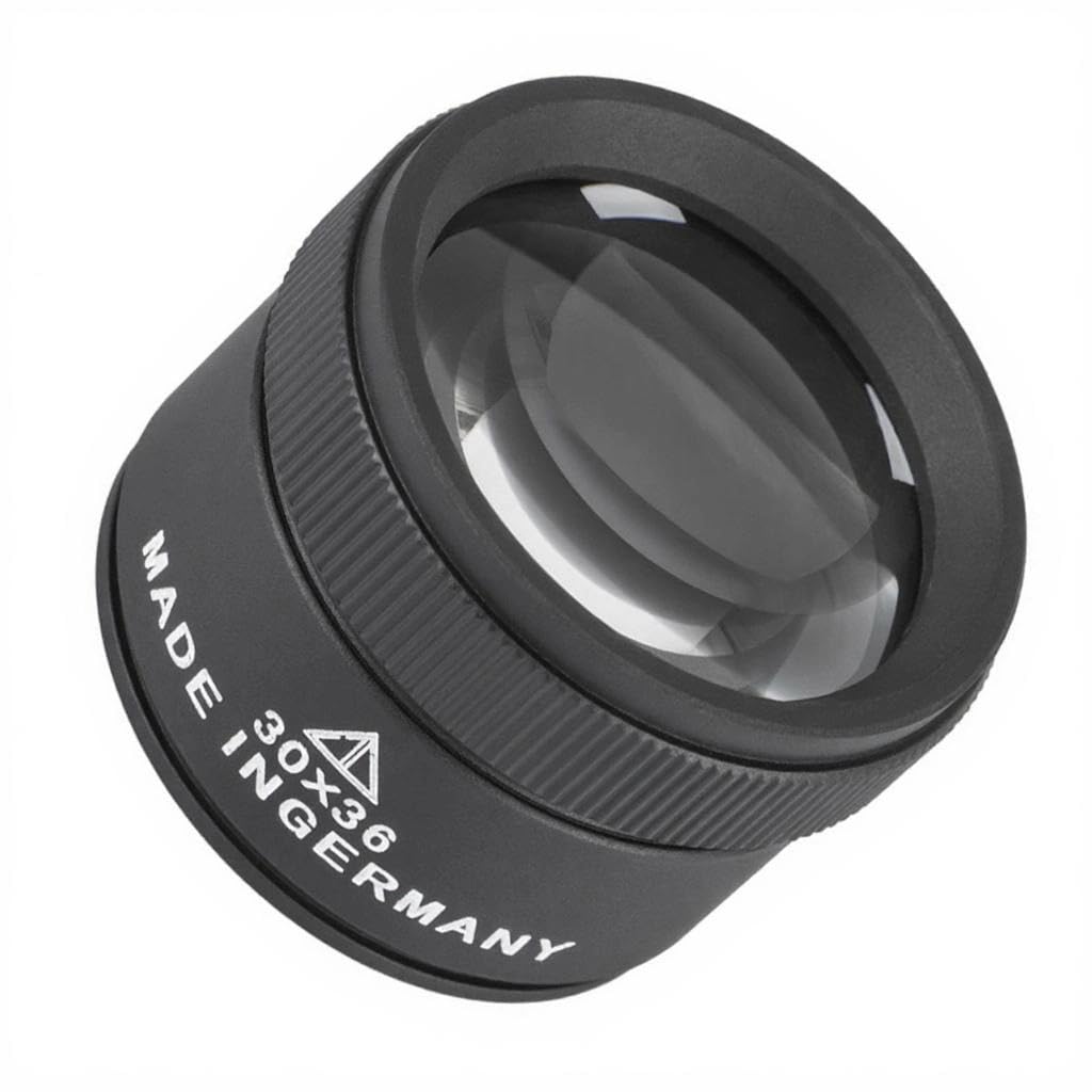 Zepfjhe Black 30X Magnify Glass Jewelry Microscope Glass Magnifier Portable Hand Eye Desktop Seniors Reading Lens Professional Jewelry Loupe