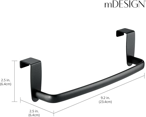 Miniatura 4 de mDesign - Toallero de acero resistente para cocina, para colgar en el interior o exterior de las puertas, almacenamiento y organización para manos,