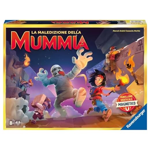 Ravensburger - Der Fluch der Mumie, Brettspiel für die ganze Familie, 2-5 Spieler, Geschenkidee für Kinder ab 8 Jahren, italienische Ausgabe