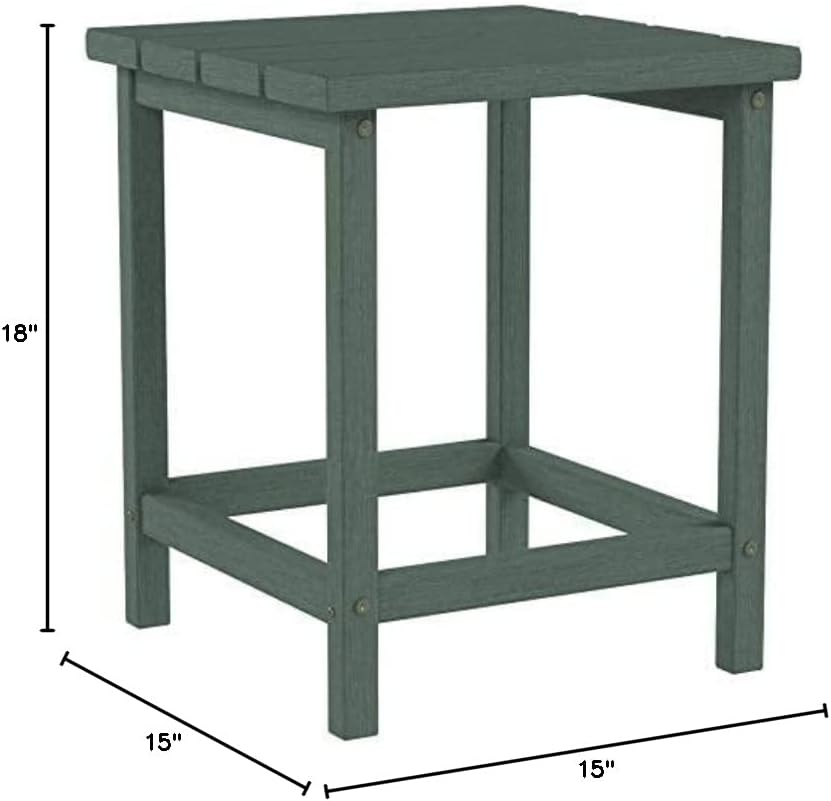 POLYWOOD Long Island 18" Side Table, Green