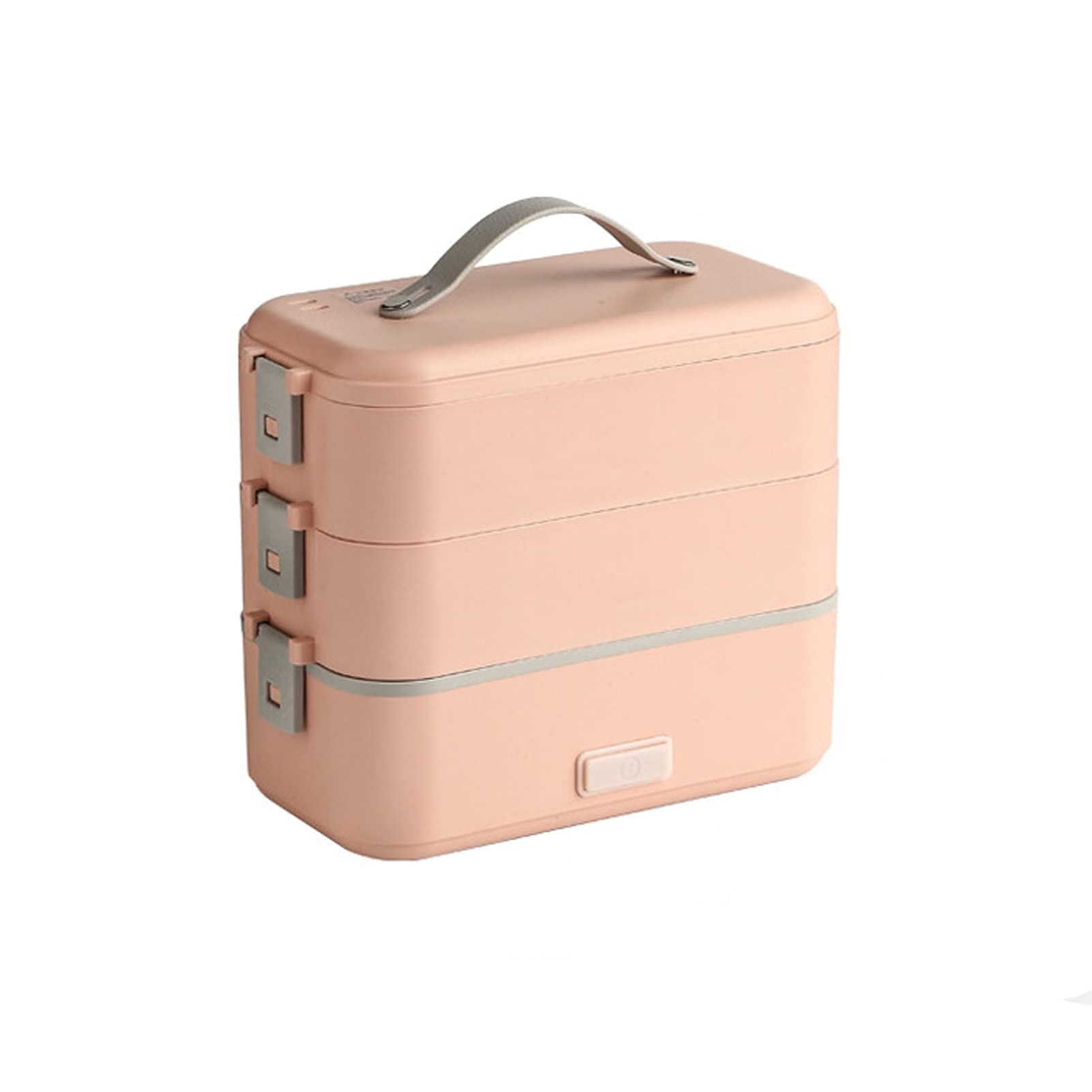 Electric Heating Lunch Box 1L Portable Food Warmer For Home Thermal Lunch Box With Removable Food-Grade Stainless Steel Container Heated Lunch Box For Office School ( Color : Pink , Size : 3-layer )