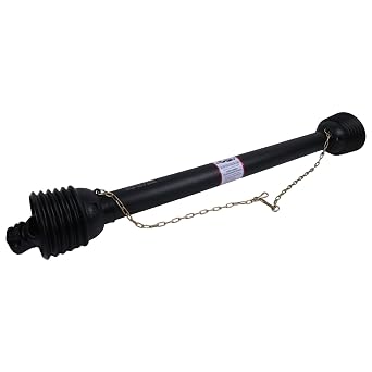 PTO Drive Line 48" - 68", 1-3/8" x 6 Spline to 1-1/4" Round with Key Way and 3/8" Bolt/Pin Hole,Series 4
